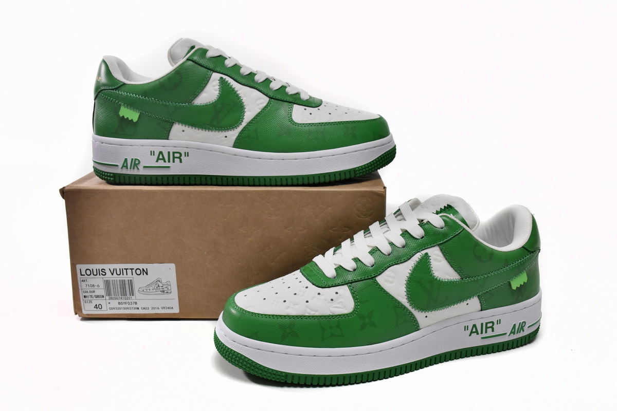 LOUIS VUITTON x Nike Air Force 1 White Green 7108-6