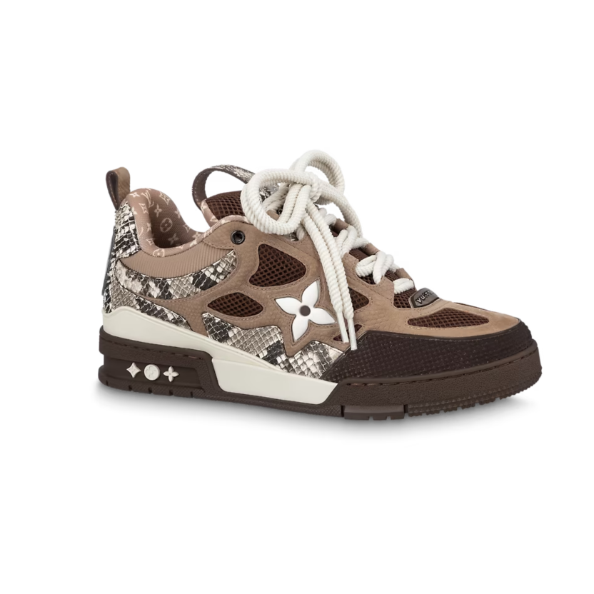LOUIS VUITTON Skate Sneaker Brown Snakeskin