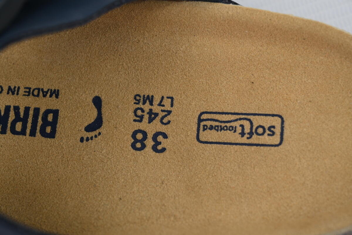 Birkenstock Boston Soft Footbed Blue Leather Surface