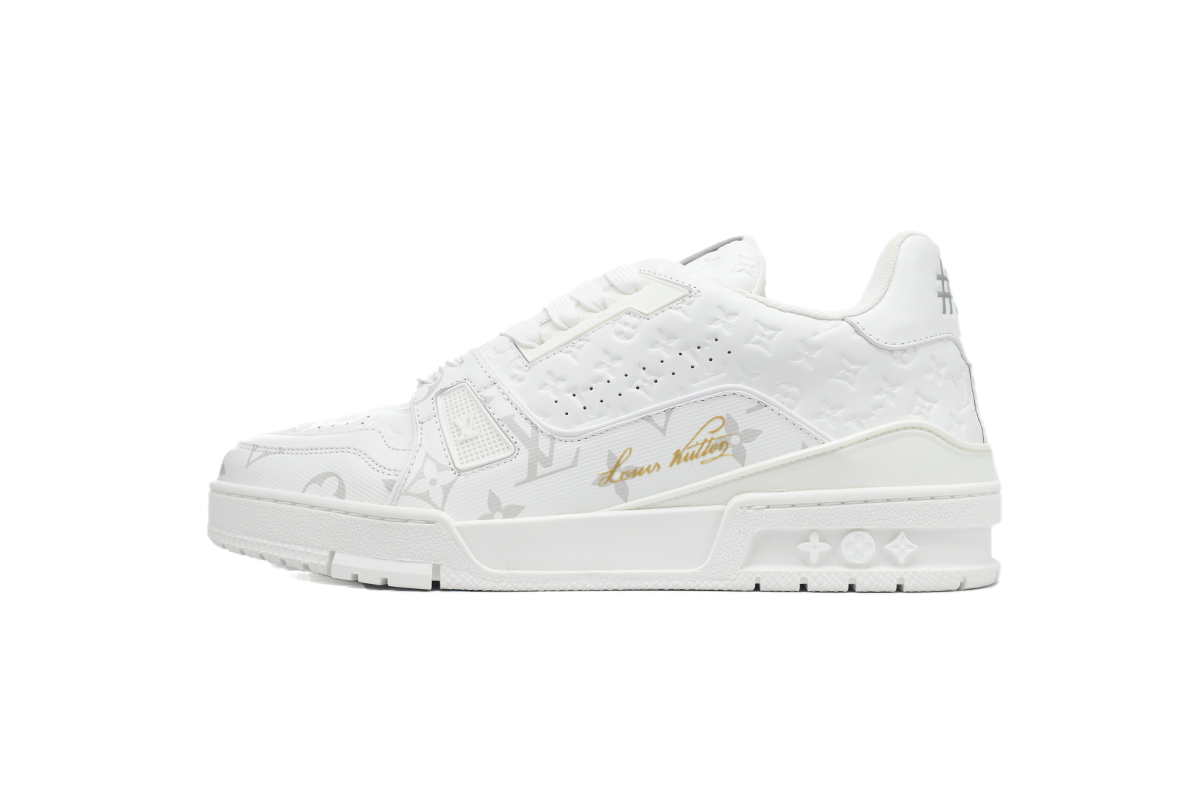 Louis Vuitton Trainer Sneaker All Alligator Leather White