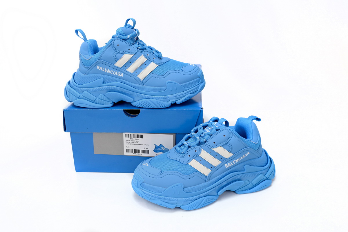 Adidas x Balenciaga Triple S Blue And White Bars
