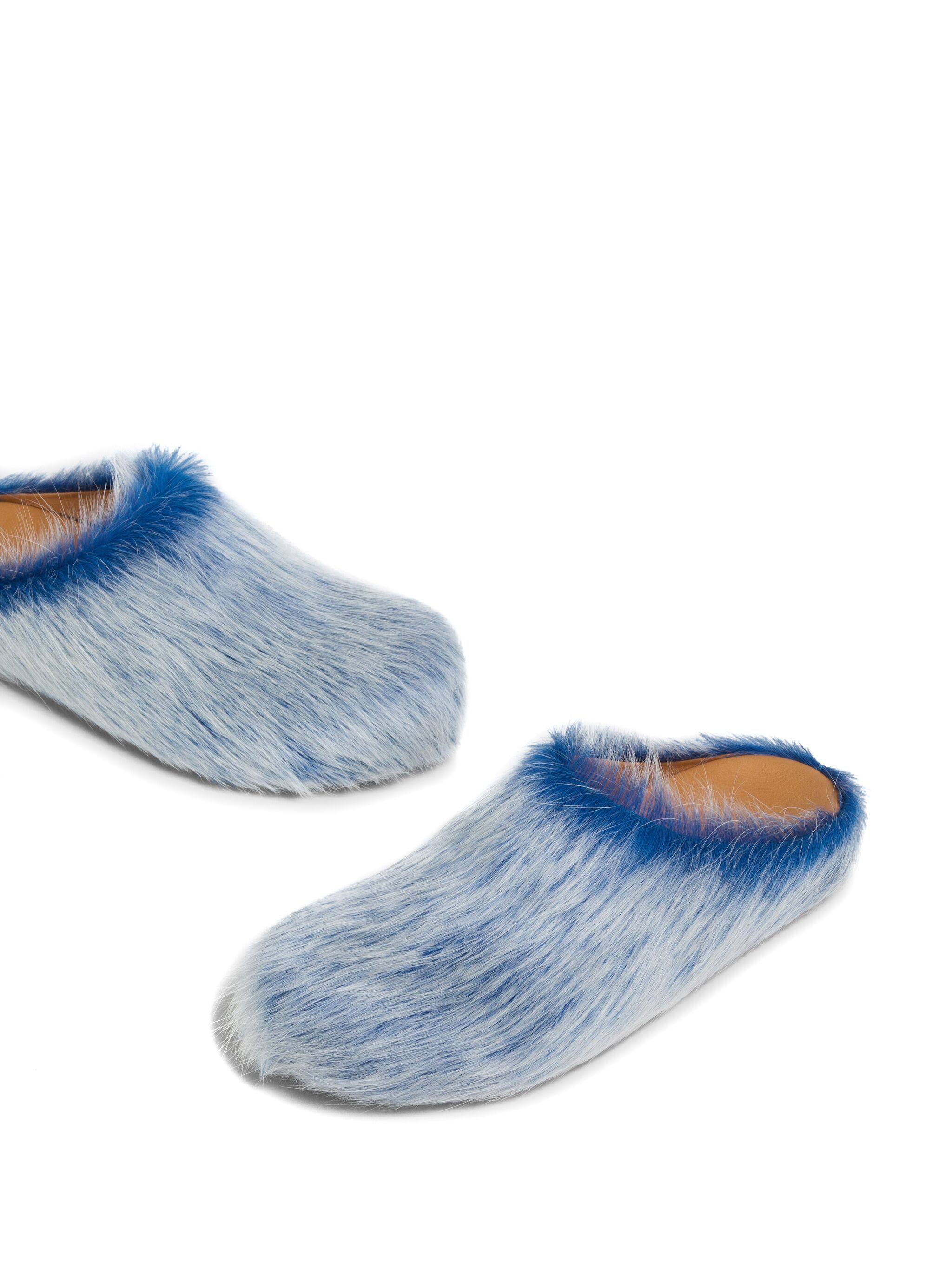 Marni Long hair Calfskin Fussbett Clogs Blue SBMR000600P8006