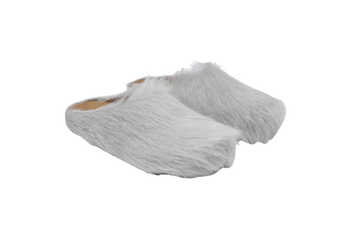 Marni Long hair Calfskin Fussbett Sabot Grey SBMR000600P412200N15