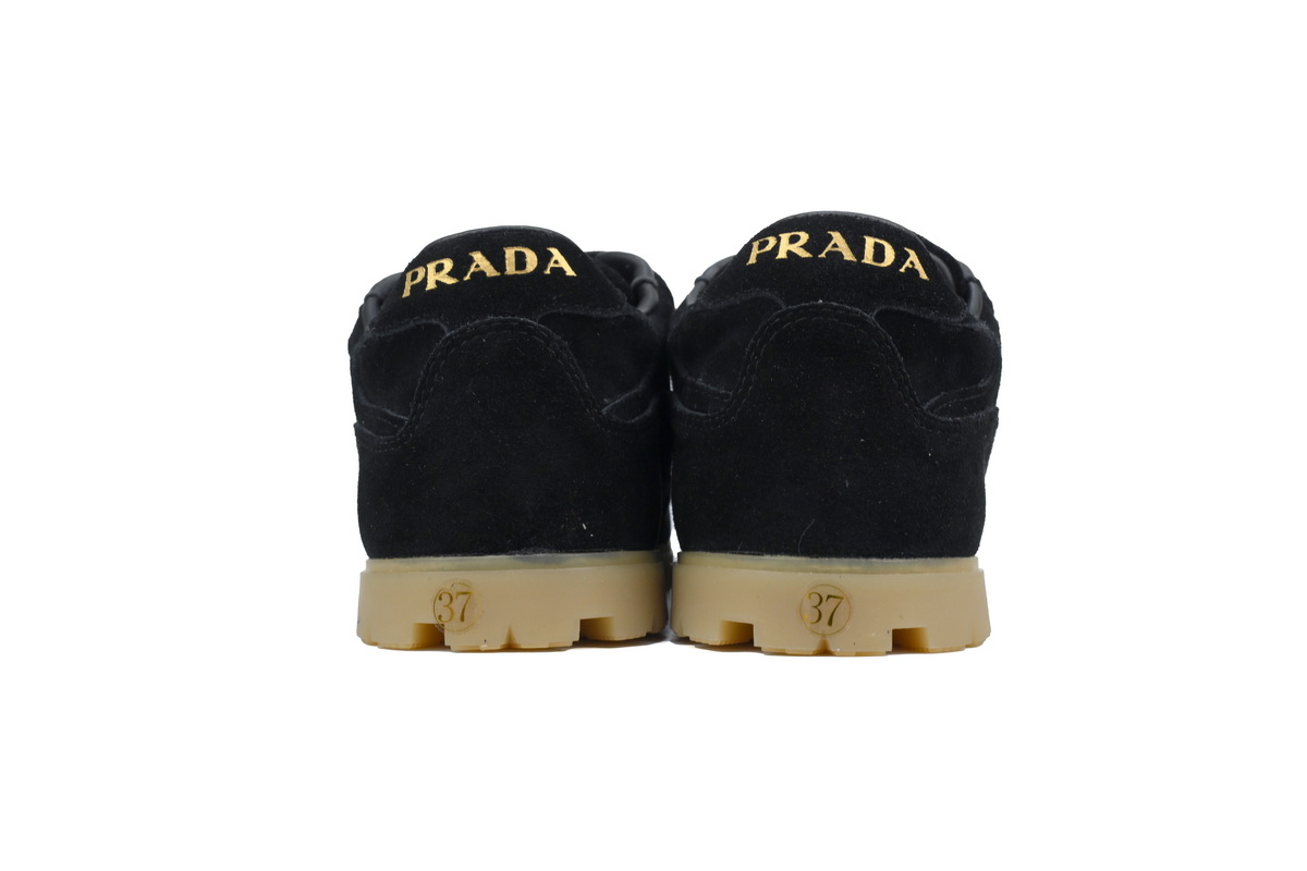 Prada Trail faded suede sneakers Black