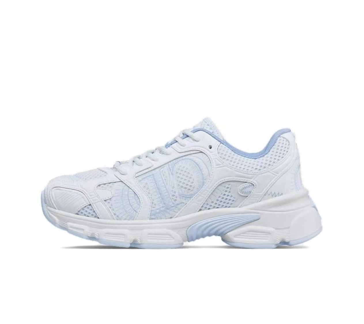 Dior Chrono Sneaker White and Sky Blue Mesh and Leather-Effect Panels