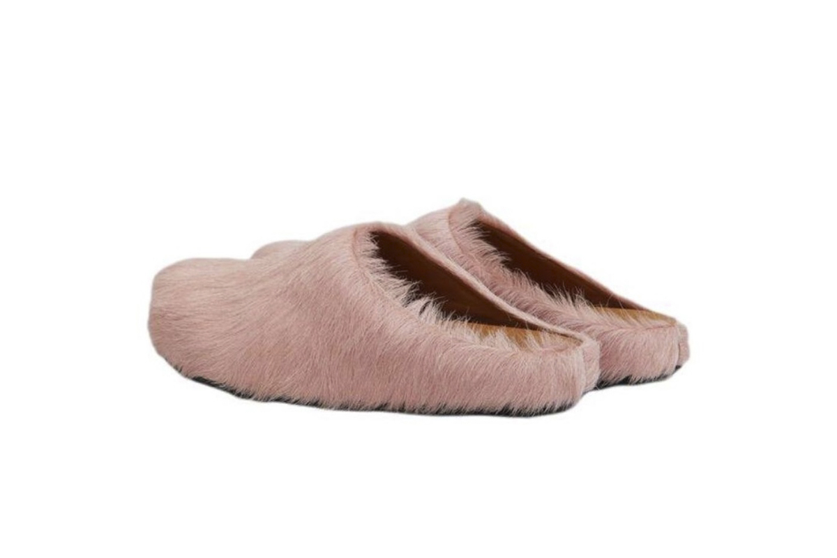 Marni Long hair Calfskin Fussbett Sabot Pink SBMS004601P412200C29