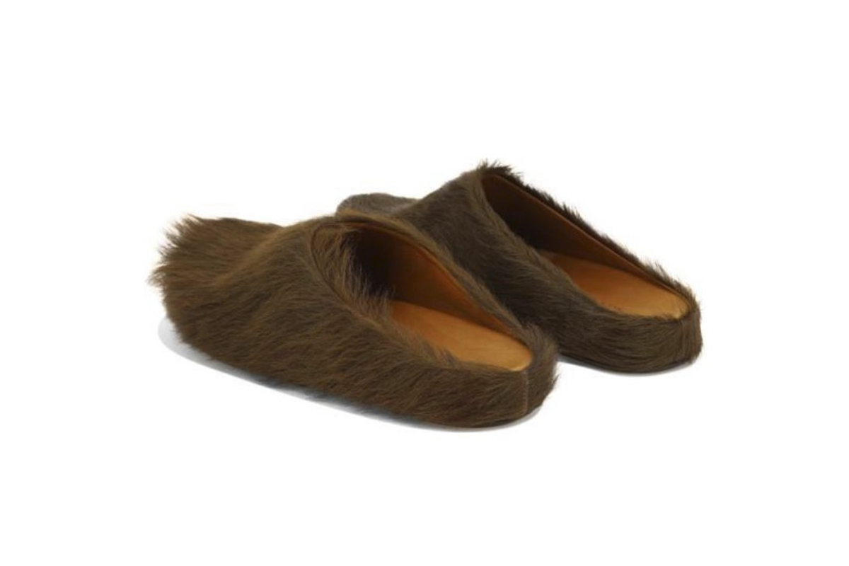 Marni Long hair Calfskin Fussbett Sabot Brown SBMS004601P412200M37