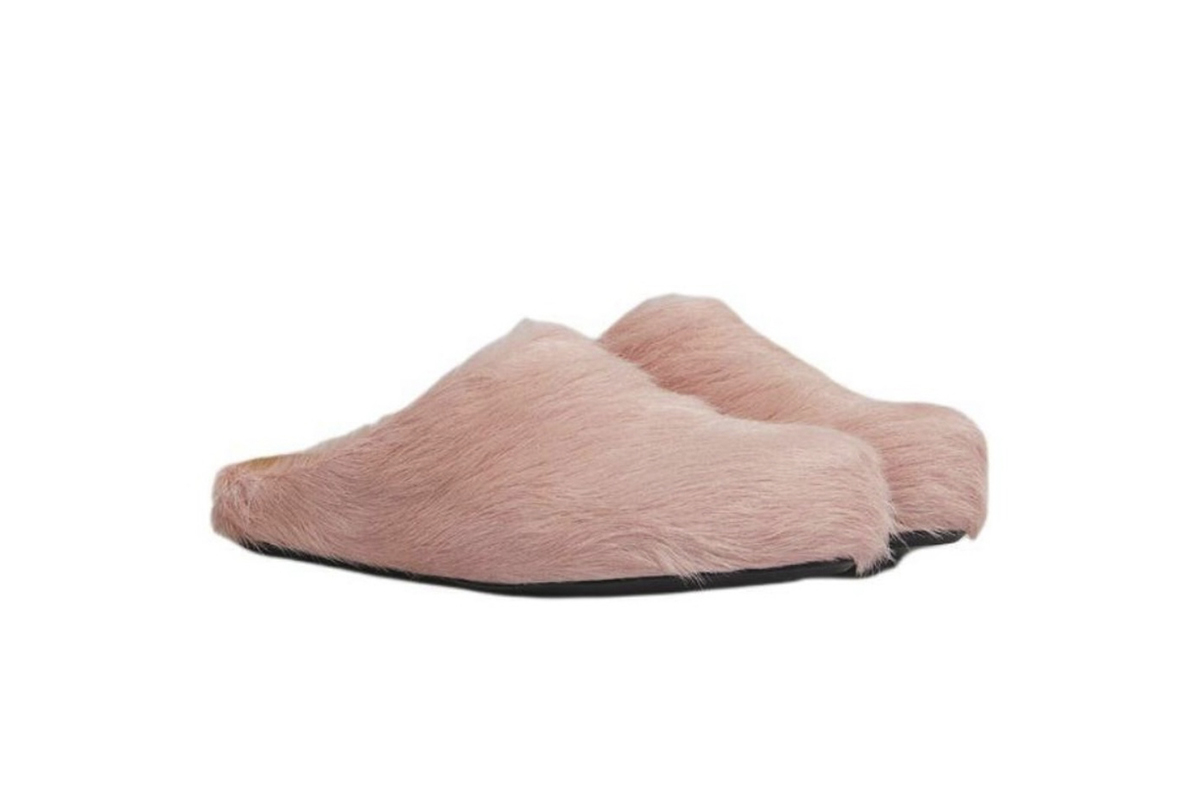 Marni Long hair Calfskin Fussbett Sabot Pink SBMS004601P412200C29