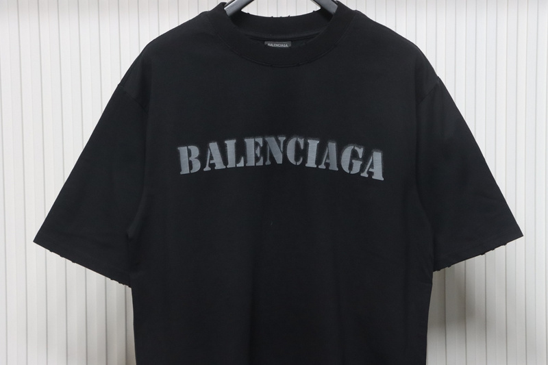 Balenciaga Blurred Inkjet Letters Short Sleeve T-shirt Black