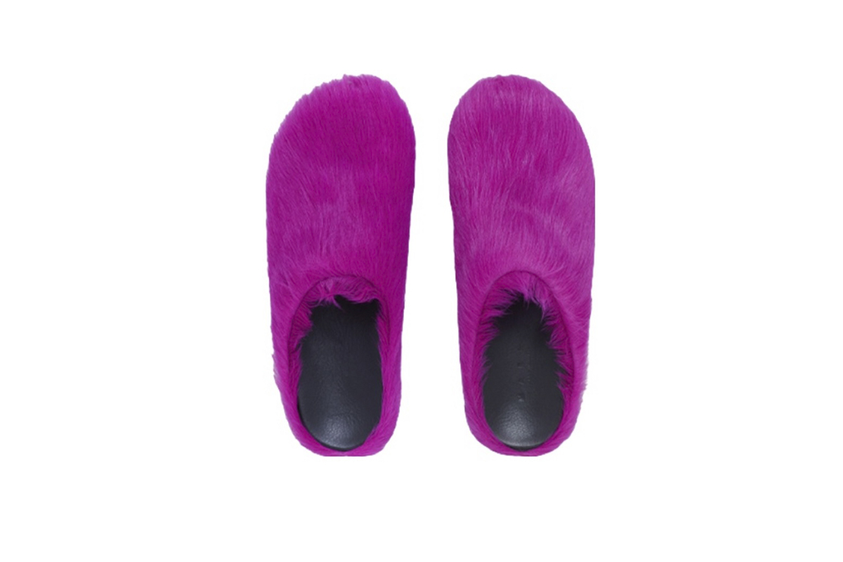 Marni Long hair Calfskin Fussbett Sabot Fuchsia SBMR000600P412200C58