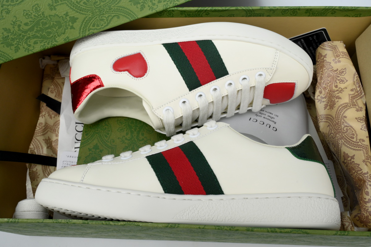 Gucci Ace Embroidered Hearts