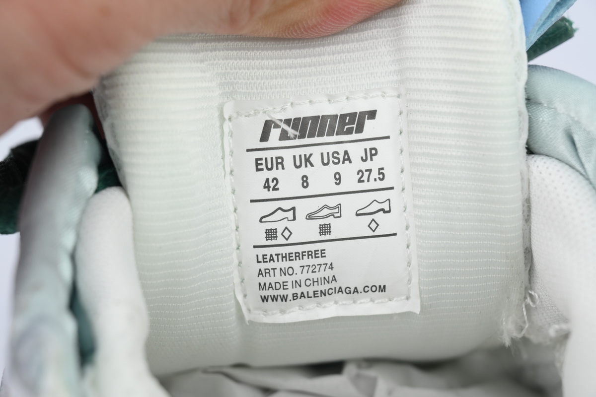 Balenciaga Runner Sneaker 'White Green Blue' 772774 W3RMU 9034