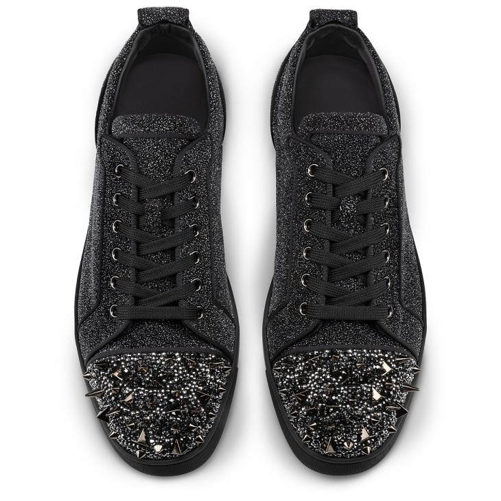 Christian Louboutin Louis Junior P Pik Pik Strass Sneakers Black