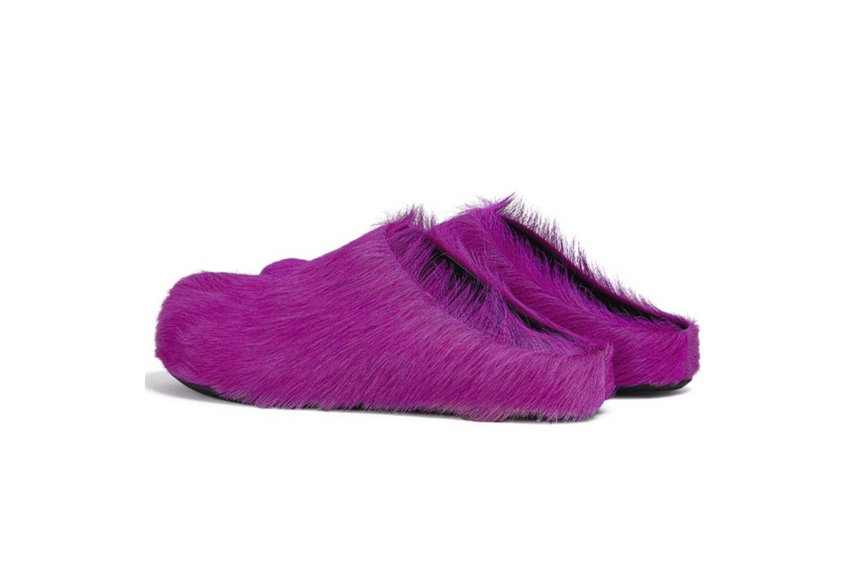 Marni Long hair Calfskin Fussbett Sabot Fuchsia SBMR000600P412200C58