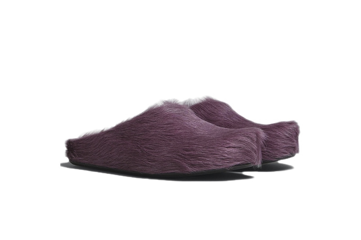 Marni Long hair Calfskin Fussbett Sabot Purple SBMS004601P412200C68