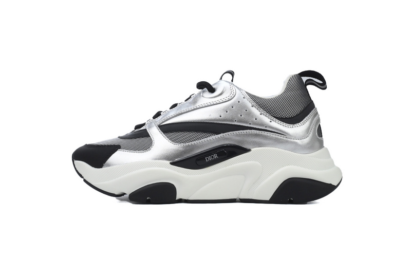 Dior Black Grey Silver 'B22' Sneakers Cream