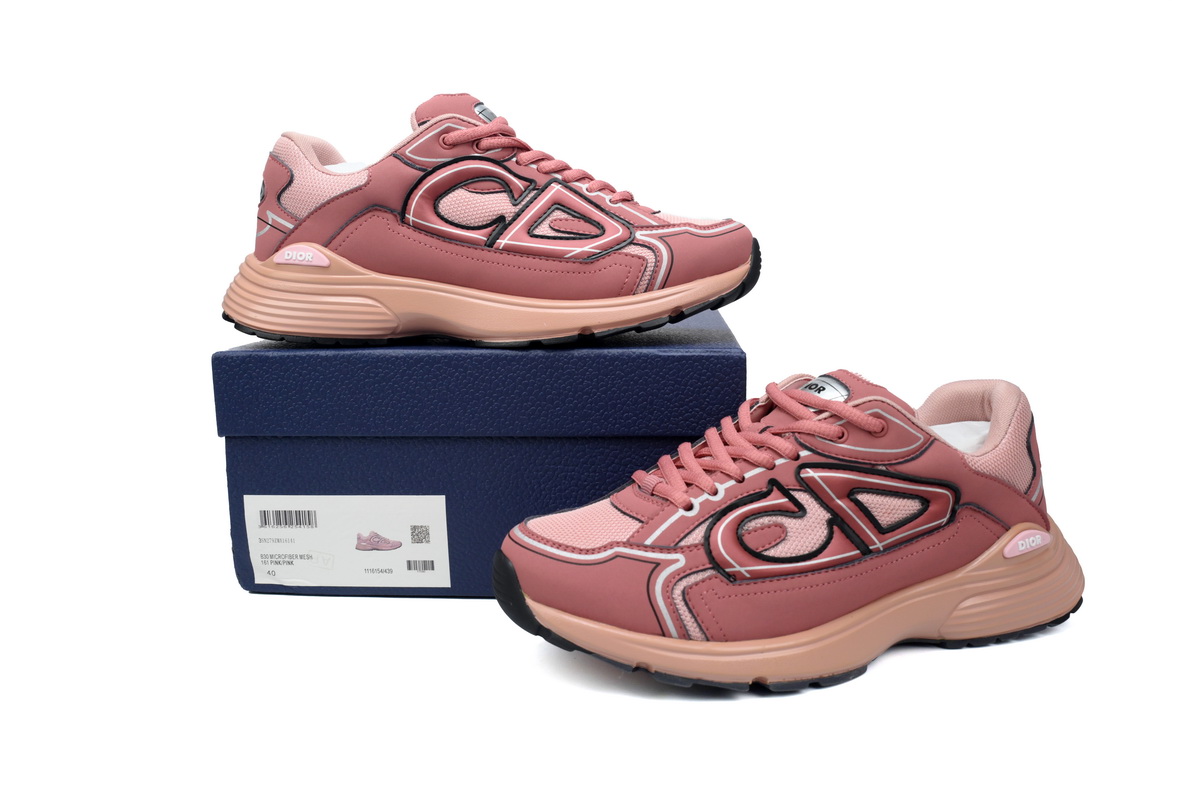 Dior Light Grey 'B30' Sneakers Pink 3SN27ZIR-16536