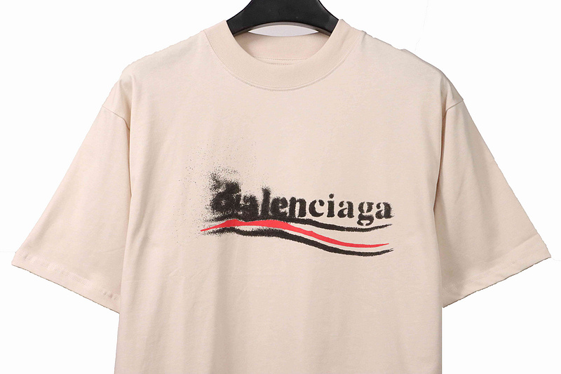 Balenciaga fuzzy cola print short-sleeve white