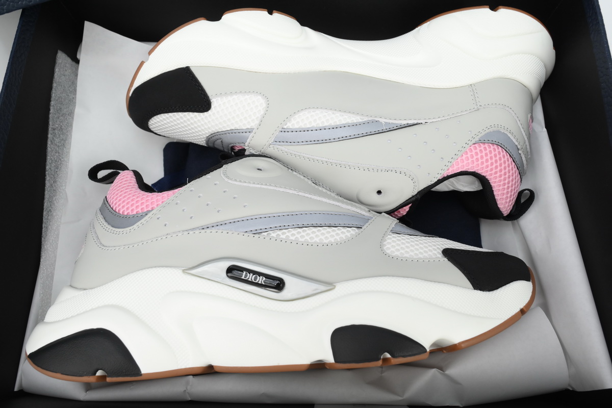 Dior Pink Gray 'B22' Sneakers Cream
