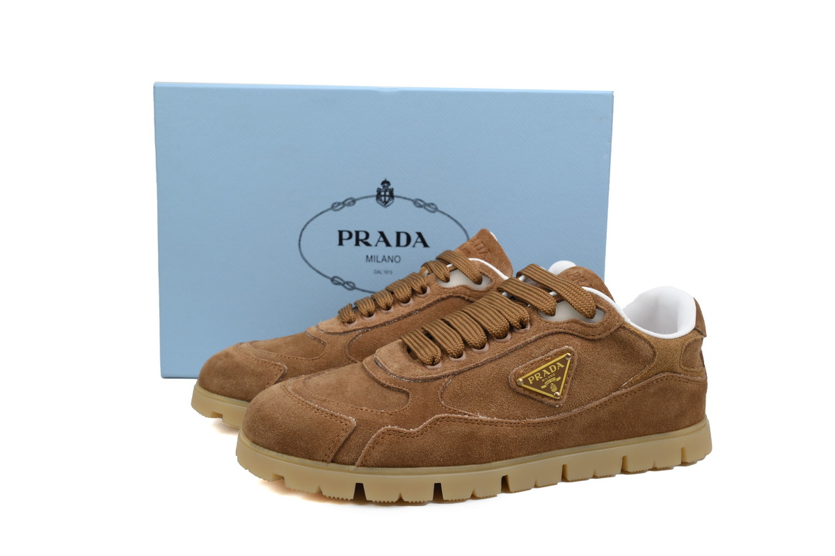 Prada Trail faded suede sneakers Brown