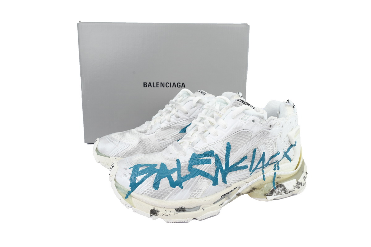 Balenciaga Runner Sneaker 'Graffiti - White Blue' 772774 W3RBQ 9040