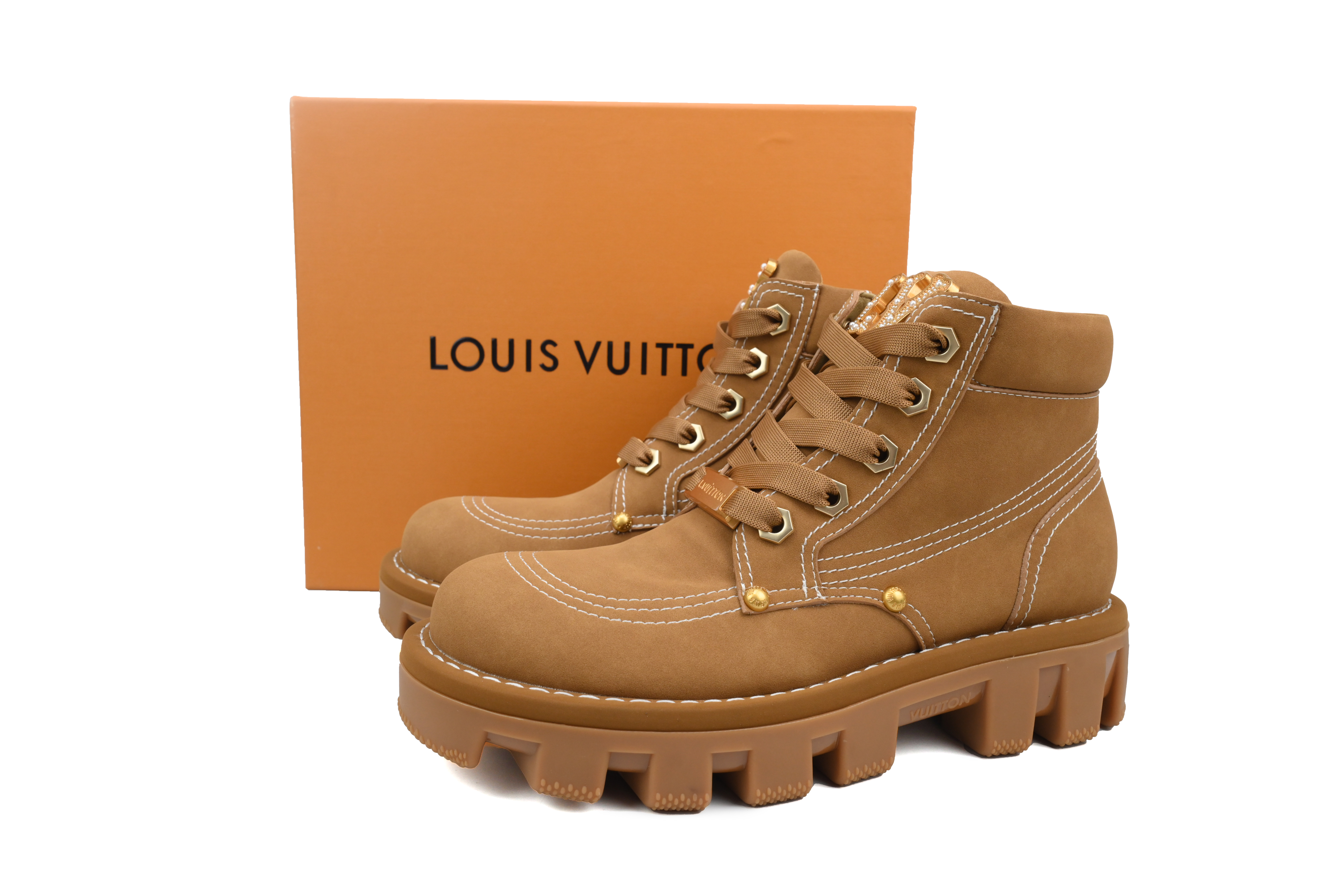 LOUIS VUITTON Martin boots Brown