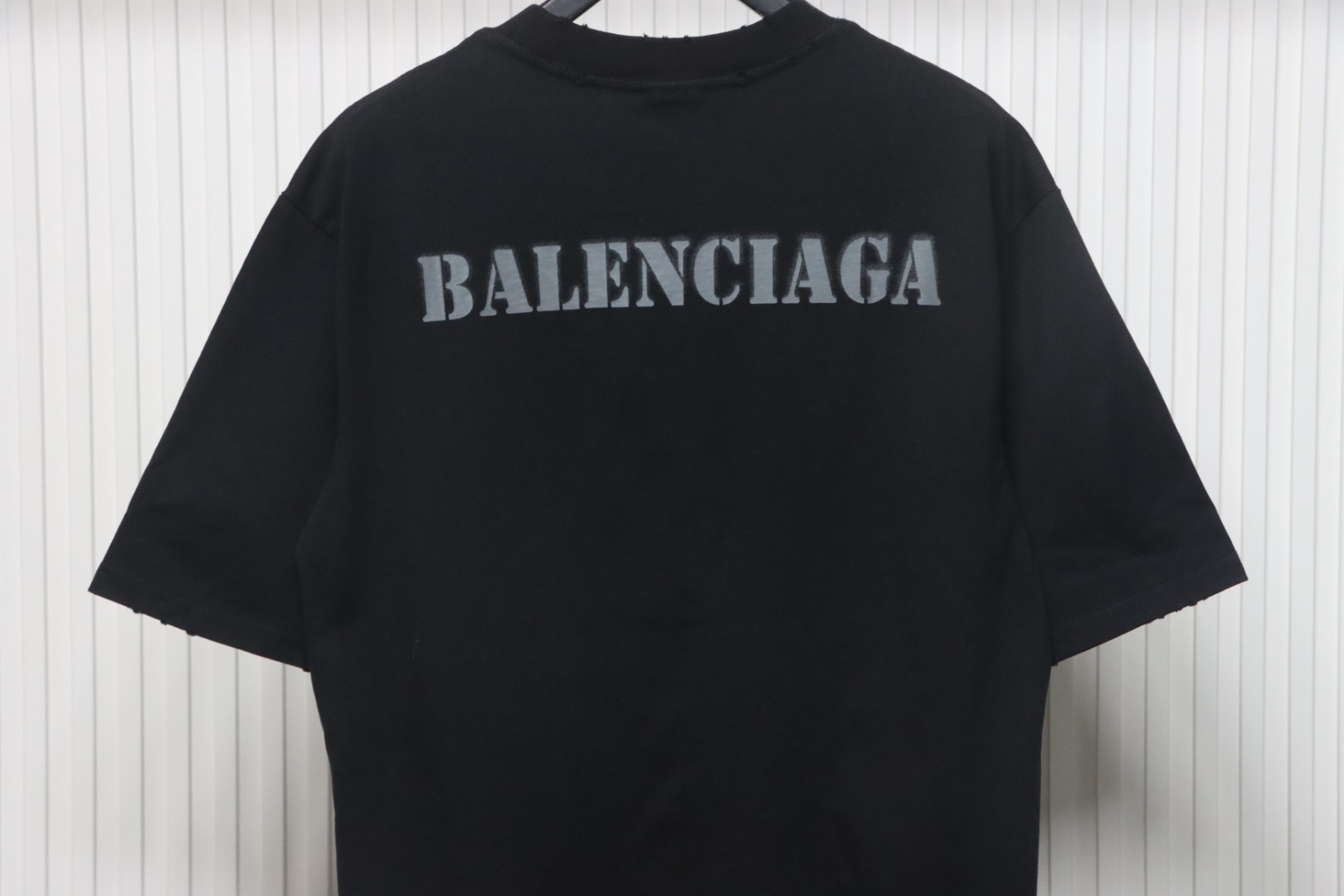Balenciaga Blurred Inkjet Letters Short Sleeve T-shirt Black