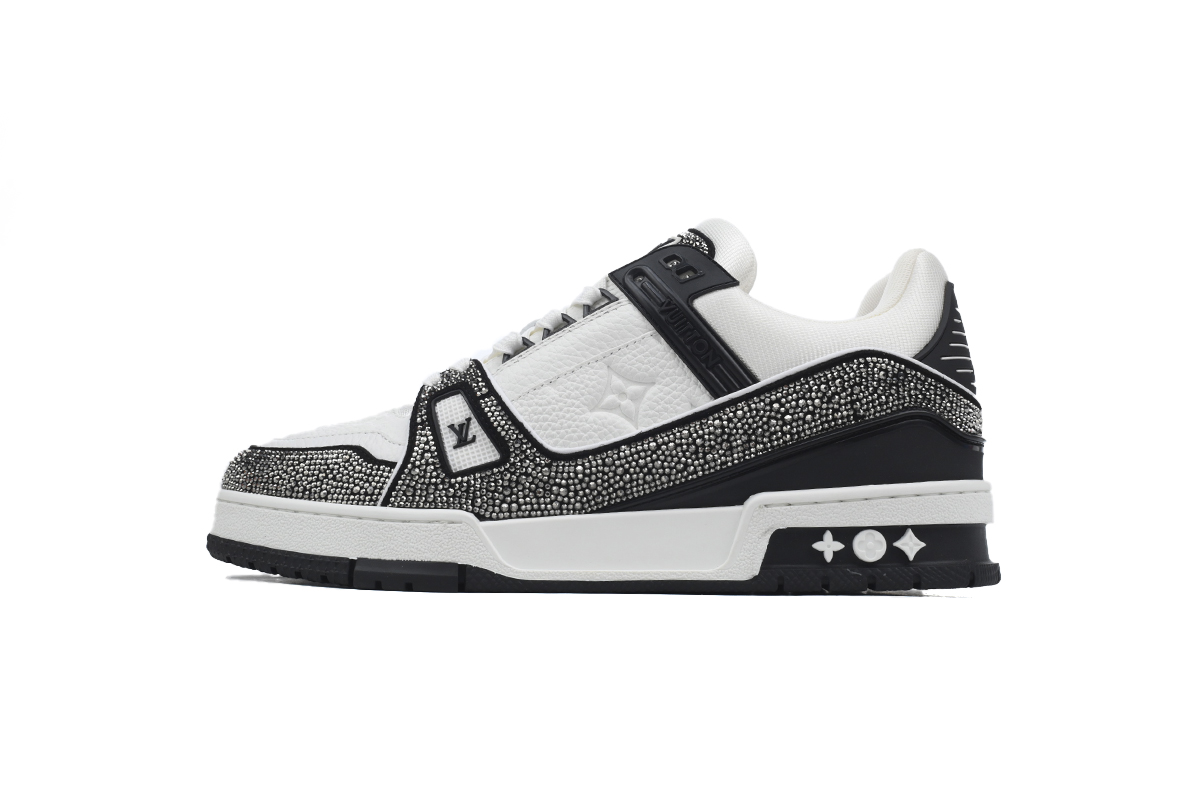 Louis Vuitton Trainer Black White Swarovski 1ABM08
