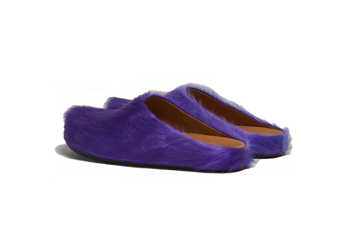 Marni Long hair Calfskin Fussbett Sabot Purple SBMR000600P623600C74