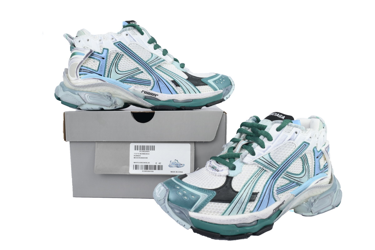 Balenciaga Runner Sneaker 'White Green Blue' 772774 W3RMU 9034