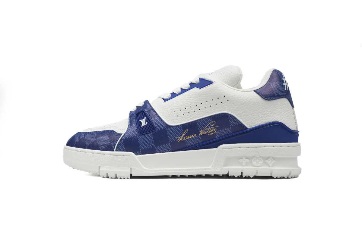 LOUIS VUITTON Trainer Golf Checkerboard Blue