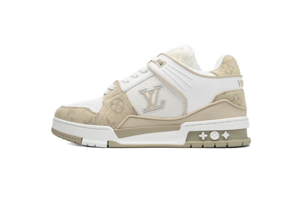 LOUIS VUITTON Trainer White Khaki