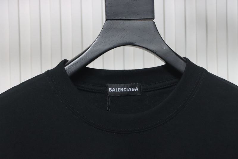 Balenciaga 25ss Sanskrit letters flocked print short sleeves