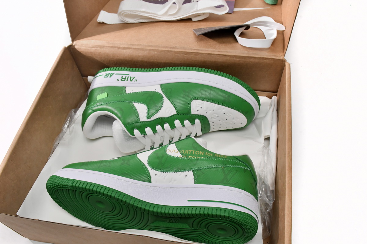 LOUIS VUITTON x Nike Air Force 1 White Green 7108-6