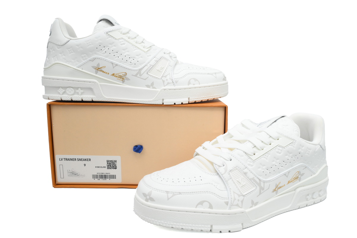 Louis Vuitton Trainer Sneaker All Alligator Leather White