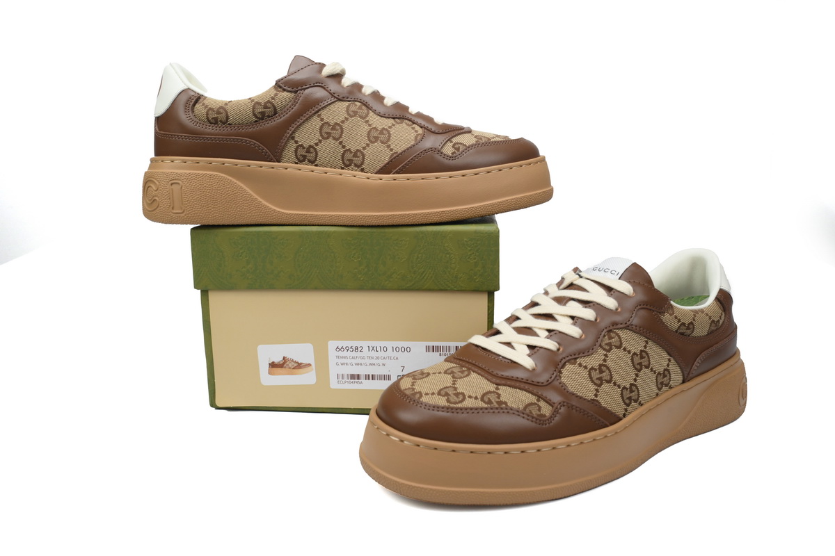 Gucci GG Embossed low-top Brown