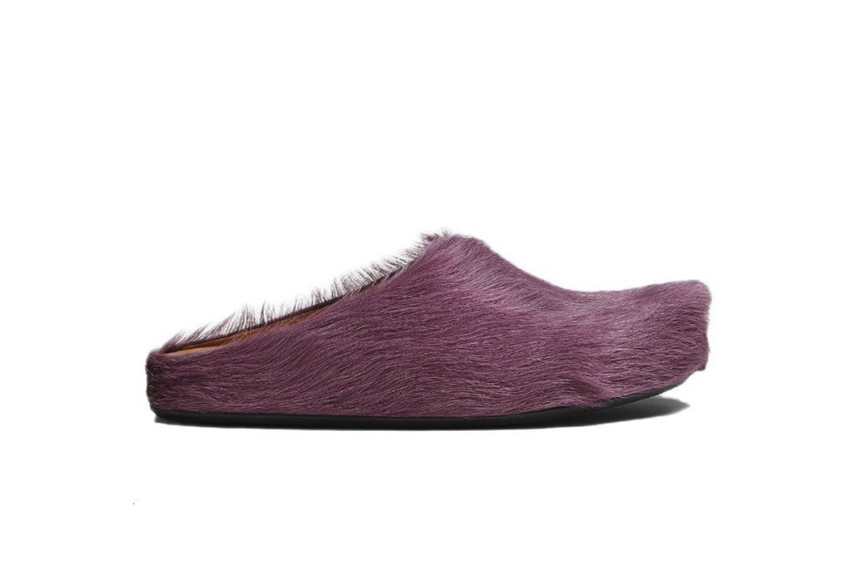 Marni Long hair Calfskin Fussbett Sabot Purple SBMS004601P412200C68
