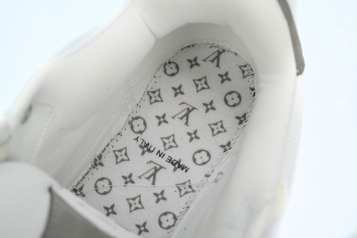 LOUIS VUITTON Leather lace up Fashionable Board Shoes White Gray 1ACQP4