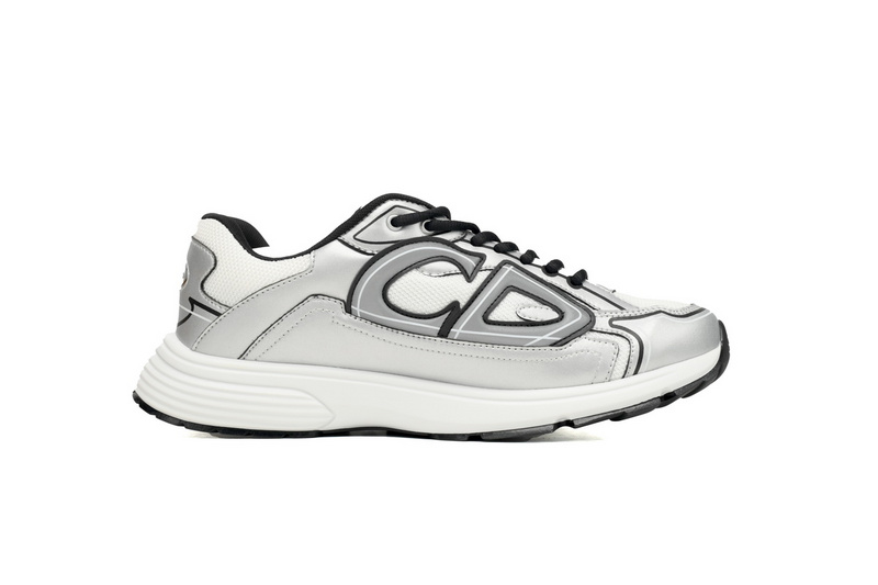 Dior Light Grey 'B30' Sneakers Black Silver 3SN279 ZMA1 6141