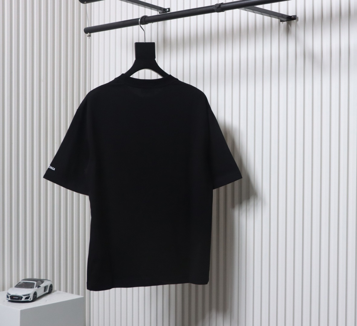 Balenciaga Hot Diamond Earphone Short Sleeve Black