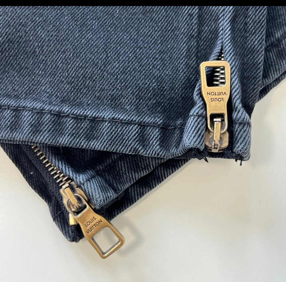 Louis Vuitton Monogram Detail Carpenter Denim Pants Black
