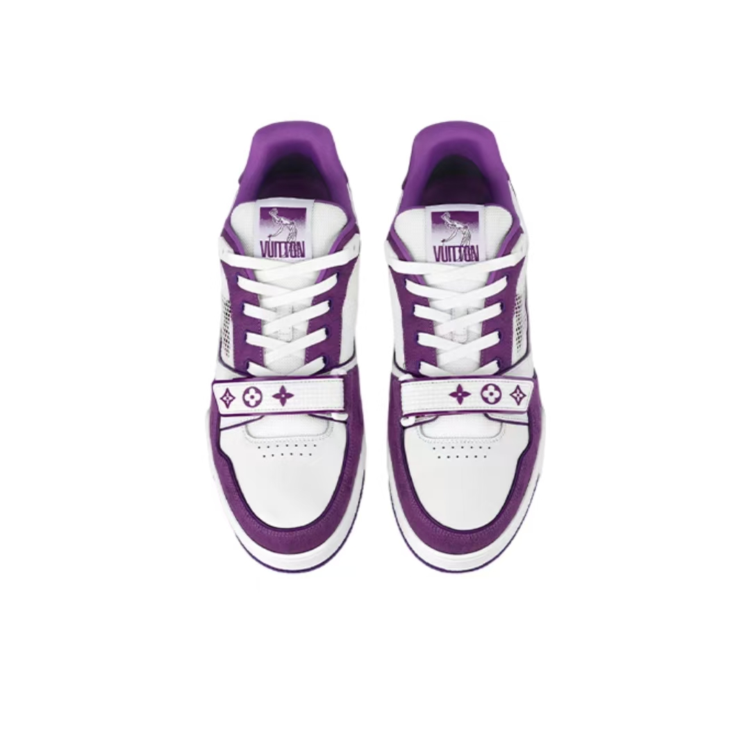 LOUIS VUITTON Trainer Monogram Strap White Purple