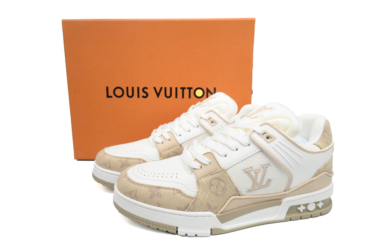 LOUIS VUITTON Trainer White Khaki