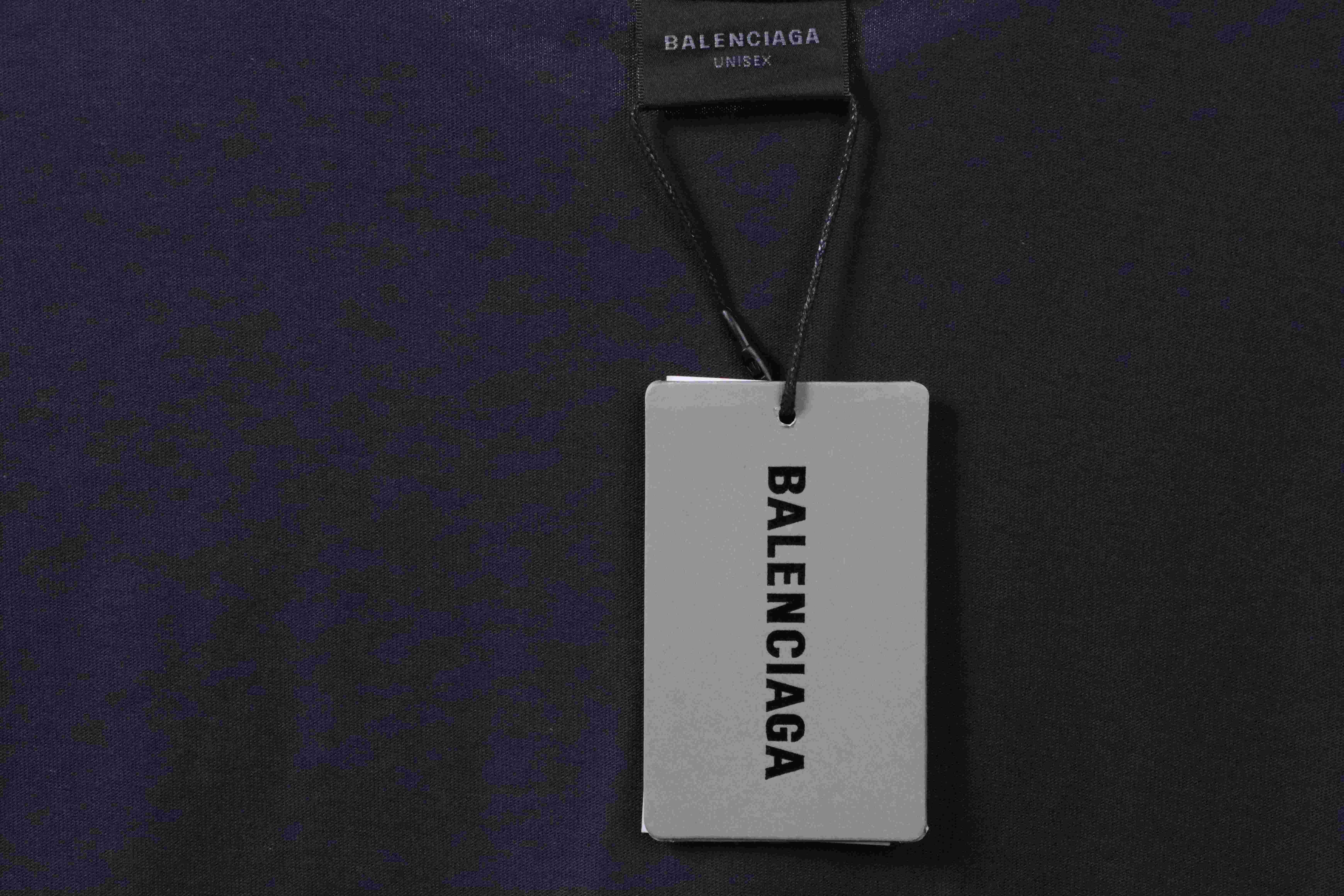 Balenciaga Blurred Coke Printed Short Sleeve Navy