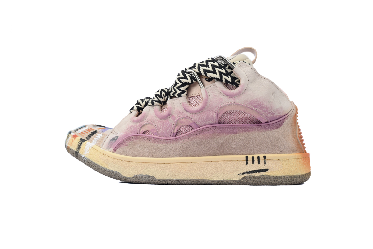 Gallery Dept. x Lanvin Curb Light Sneakers 'Paint Drip - Pale Pink'