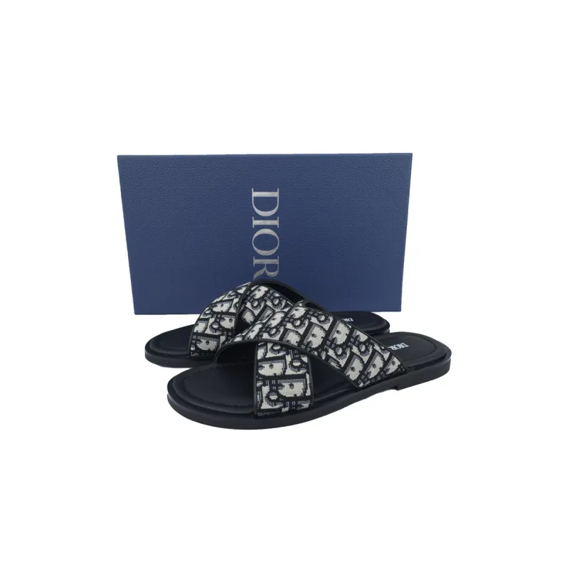 Dior Alias Sandal Beige And Black Dior Oblique Jacquard