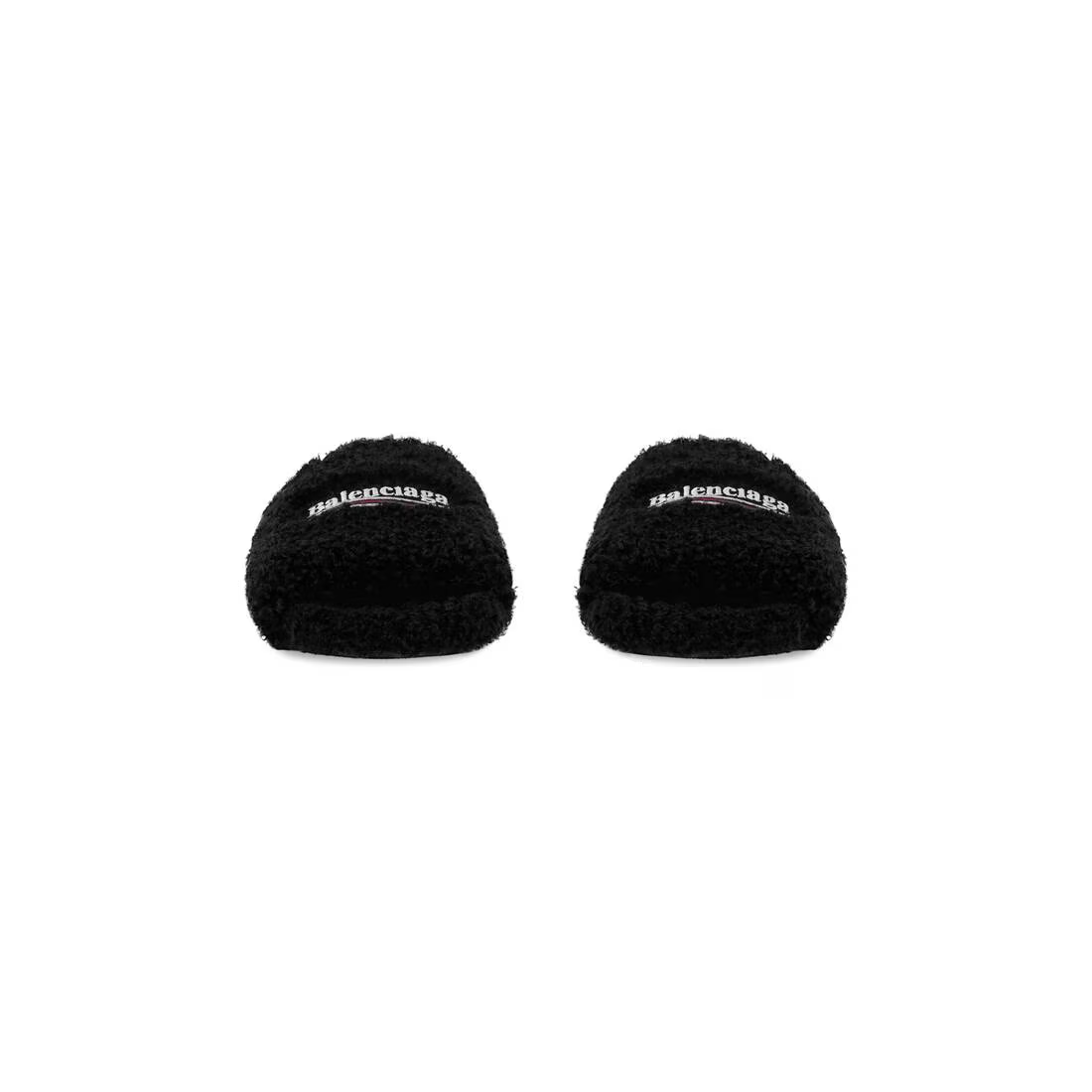 Balenciaga Furry Slides Black