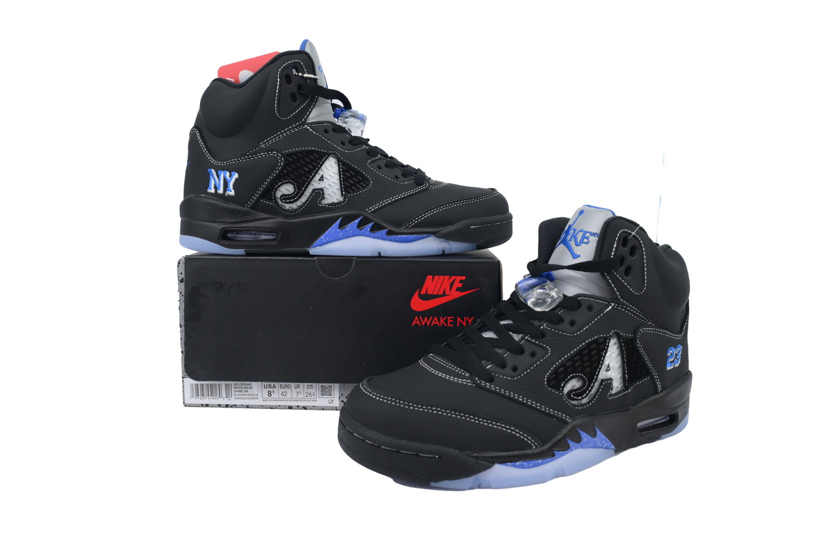 Awake NY x Air Jordan 5 Retro 'Black Racer Blue DV4982-004