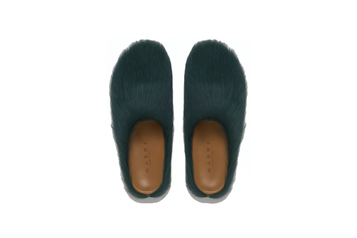 Marni Long hair Calfskin Fussbett Sabot Sea Green SBMR000600P412200V78