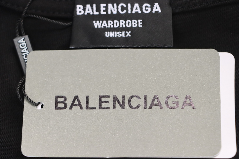 Balenciaga Hot Diamond Earphone Short Sleeve Black